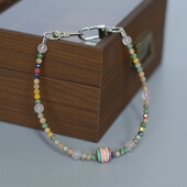 彩色水晶粉晶双扣头甜美挂手腕防丢防摔文艺挂绳挂链女款 手机链