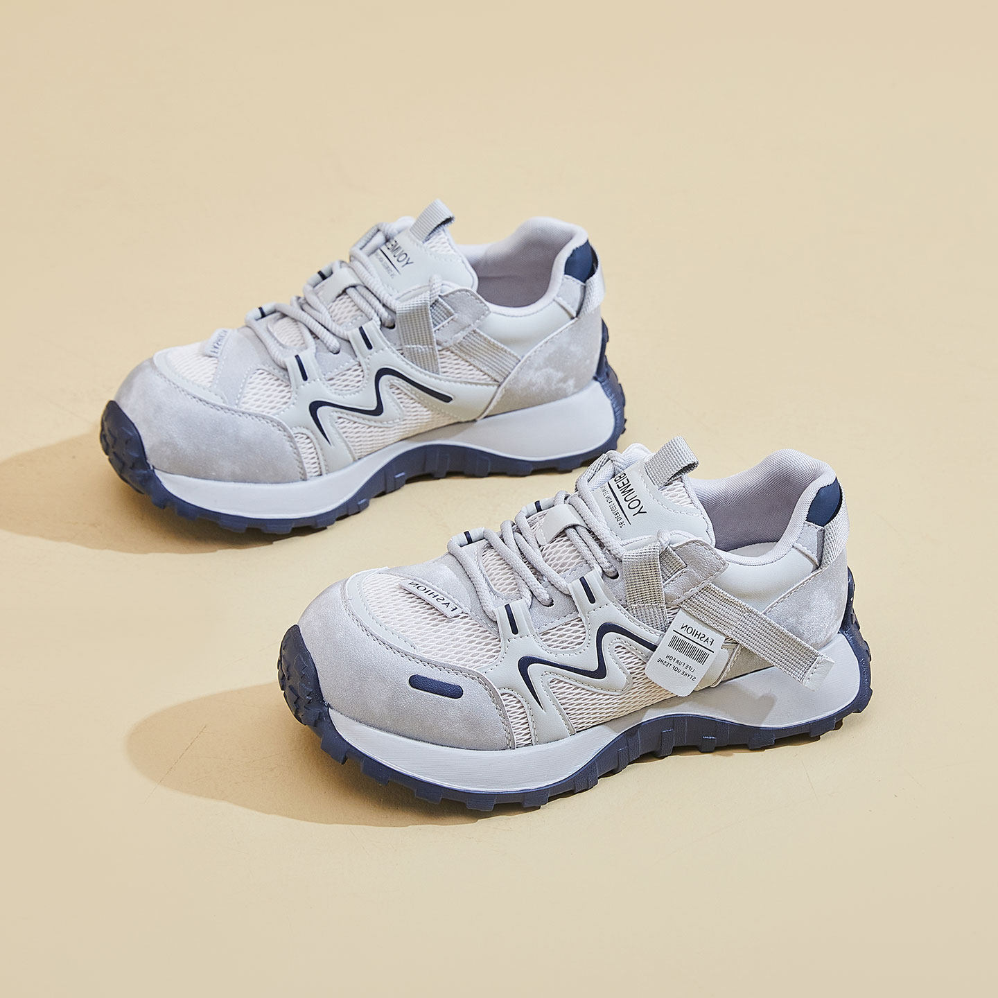 厚底老爹鞋女2026新款小蛮腰网面透气超轻软底休闲运动德训阿甘鞋