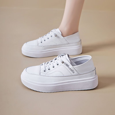 2026春真皮透气懒人小白鞋女款