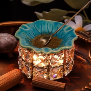 陶瓷香薰炉家用室内持久留香香薰蜡烛摆件水晶烛台香薰灯精油炉