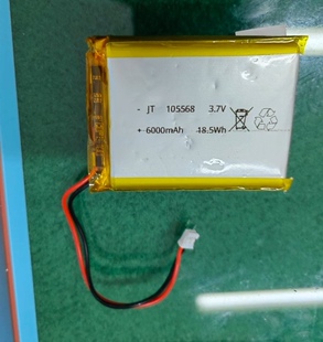 工厂新产3.7 V 105568 6000毫安锂电池闹钟供电