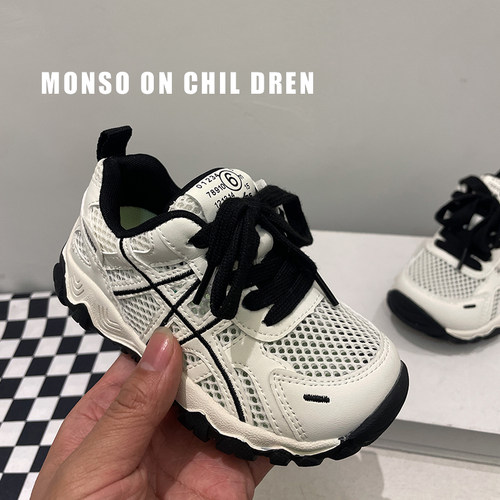 儿童夏季运动鞋2026新款单网透气韩版女童休闲鞋软底男童阿甘鞋潮