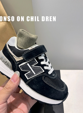 儿童N子运动鞋男童鞋子2025春秋季新款真皮女童宝宝幼童小童软底