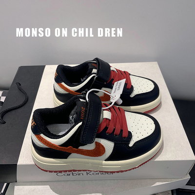 奥莱运动鞋2025春秋新款女童休闲板鞋时尚百搭真皮男童软底鞋子潮