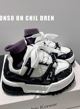 男童运动鞋2025春秋款潮牌中大童鞋子儿童软底休闲鞋真皮女童板鞋