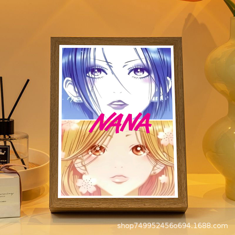新款NANA周边灯光画ins风发光相框摆件创意镜子发光装饰画送女生