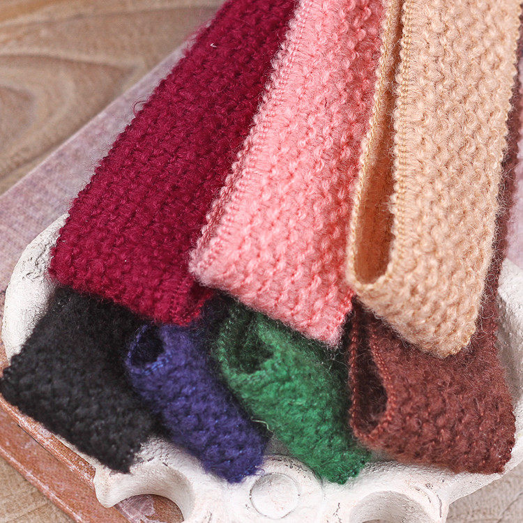 韩国新款毛线针织腰带 藕粉酒红深灰藏青黑色毛衣绑腰带蝴蝶结用