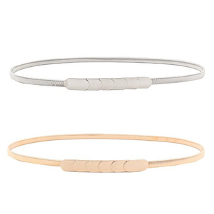 弹力腰链金色银色束腰修身金属腰带松紧链条时尚简约百搭裙子毛衣