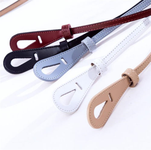 新款打结时尚黑色连衣裙子细腰带