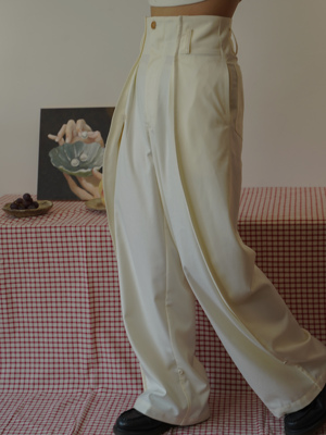 两穿休闲绑带高腰直筒西装裤