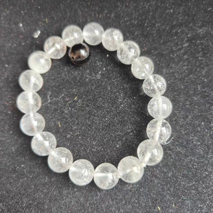 水晶手链 喜马拉雅原矿天然白水晶彩色紫色 西藏山南琼结县产包邮