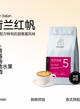 豆叔意式拼配咖啡豆  荷兰红帆  中度烘焙浓缩咖啡
