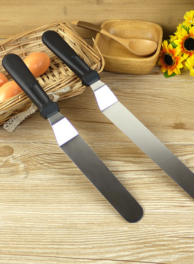 塑料手柄弯曲抹刀 奶油抹平刀 不锈钢曲吻刀 蛋糕吻刀6寸8寸10寸