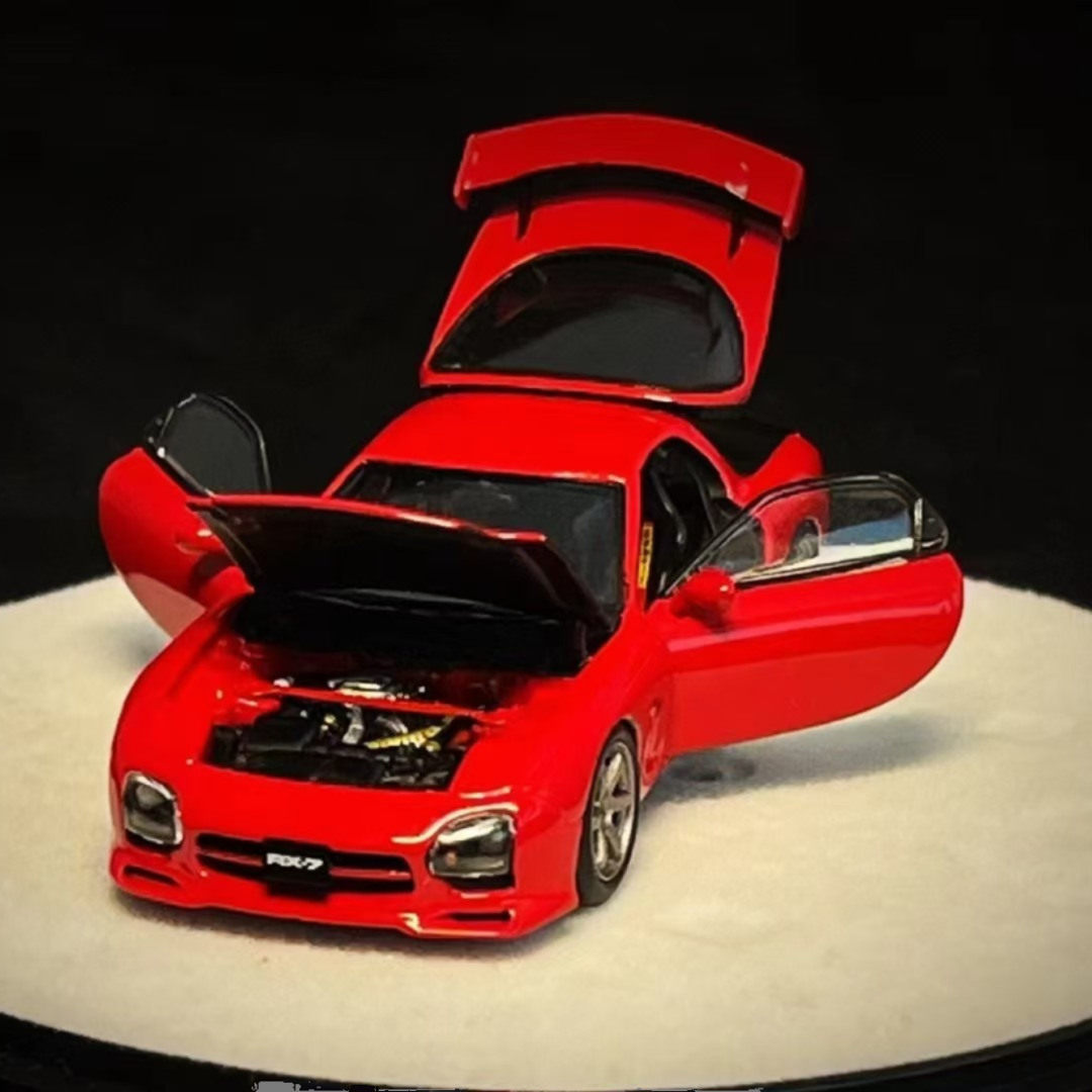 PGM640804 1/64 马自达RX7红色合金全开仿真汽车模型 预售