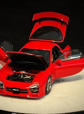 PGM640804 1/64 马自达RX7红色合金全开仿真汽车模型 预售