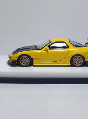 MC640012A 1/64 Mazda RX-7头文字D版本合金车Yellow黄色碳盖涂装