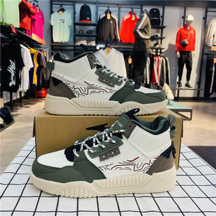 鸿星尔克男鞋运动鞋2023冬季新款时尚保暖高帮滑板鞋11122401145