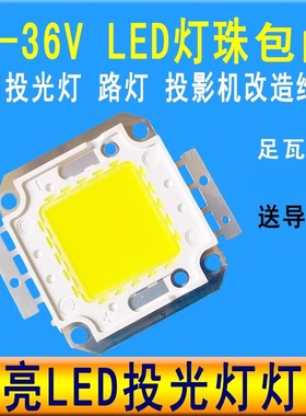 30W50W80W100W超亮led灯珠路灯射灯泡投光灯芯片配件晶元芯30-36V