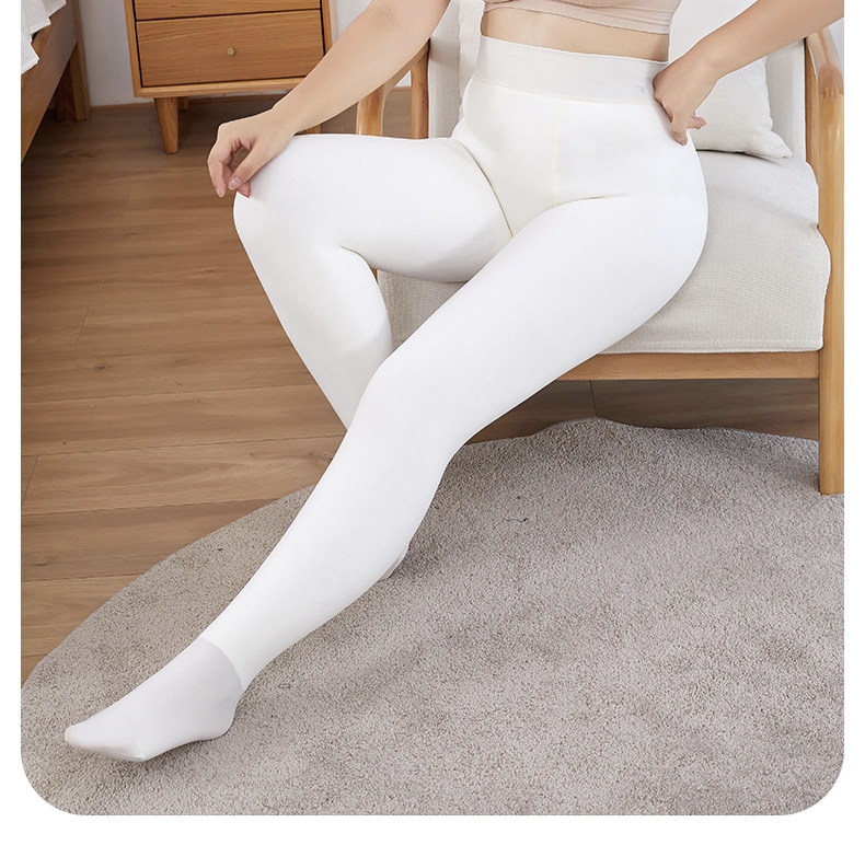 秋冬天女童加肥加大版超大码白色打底连裤袜子加厚加绒跳舞蹈儿童