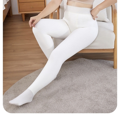 秋冬天女童加肥加大版超大码白色打底连裤袜子加厚加绒跳舞蹈儿童