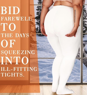 秋冬加肥加大版超大版女童棉白色打底连裤袜子加厚加绒跳舞蹈儿童