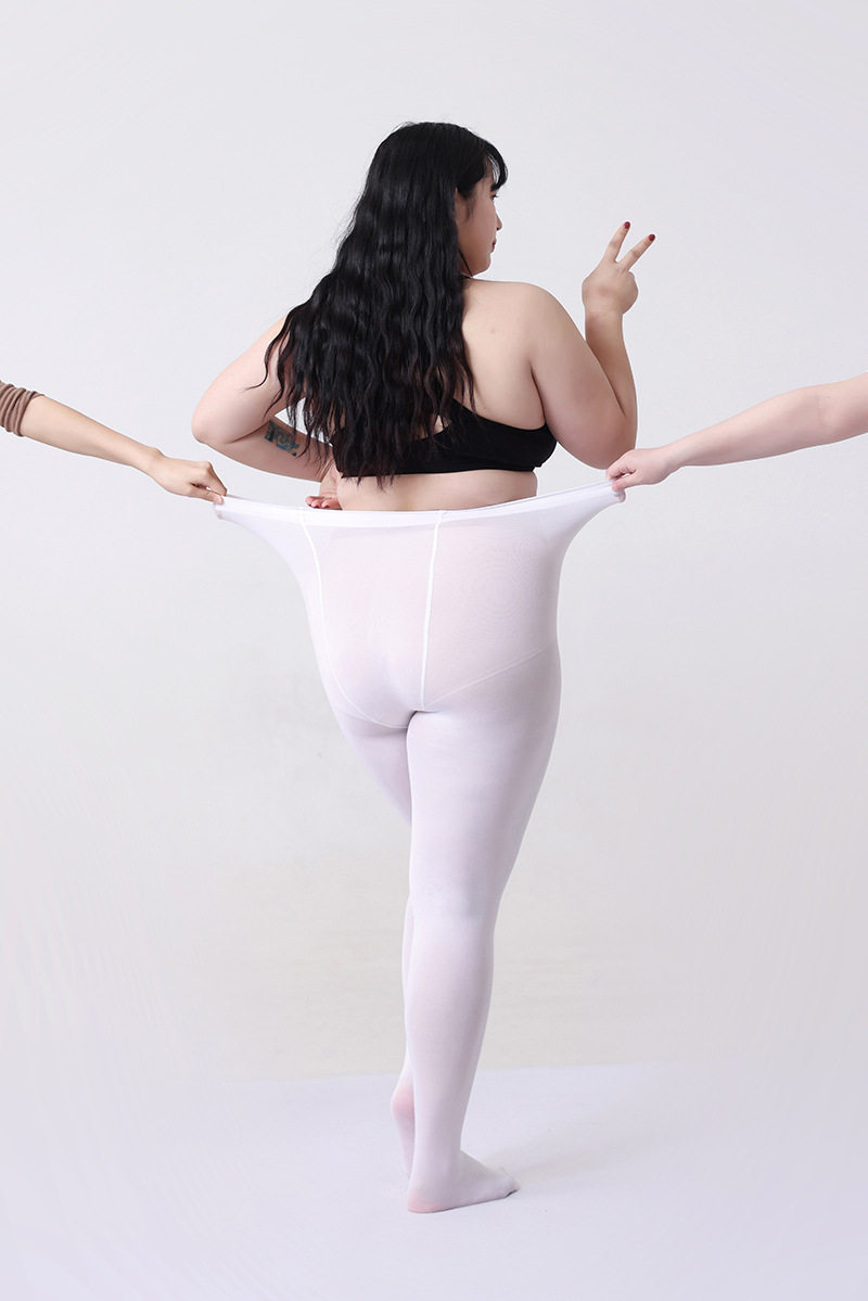 秋冬季女童加肥加大码超大版白色打底连裤袜子加厚加绒跳舞蹈儿童