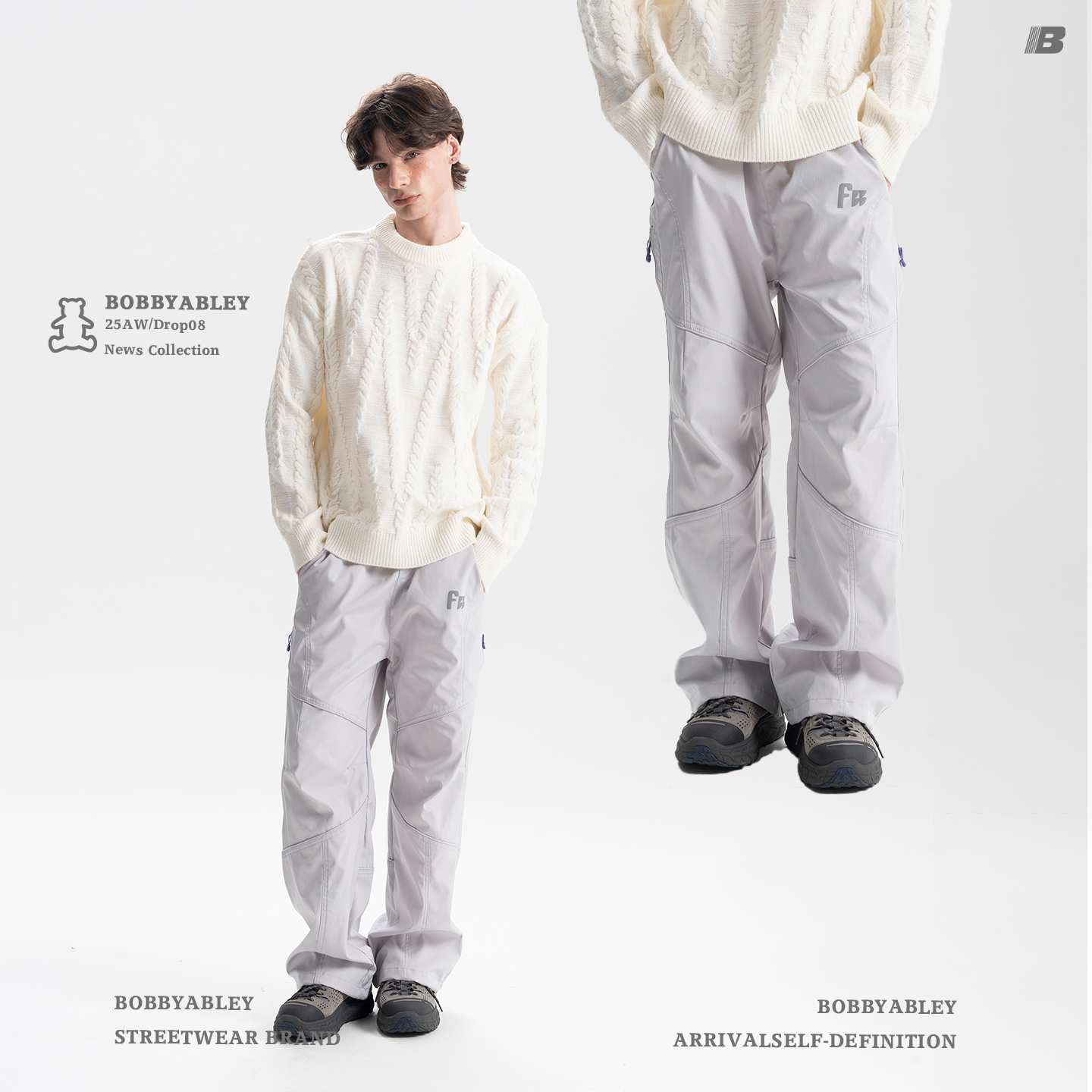 BOBBY ABLEY美式街头宽松休闲防风直筒百搭户外机能休闲工装裤