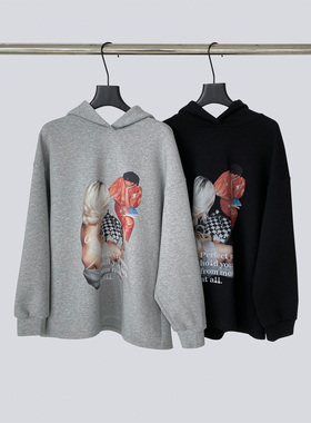 THEIRS 棋局印花美式休闲长袖连帽卫衣oversize松弛感秋冬上衣新