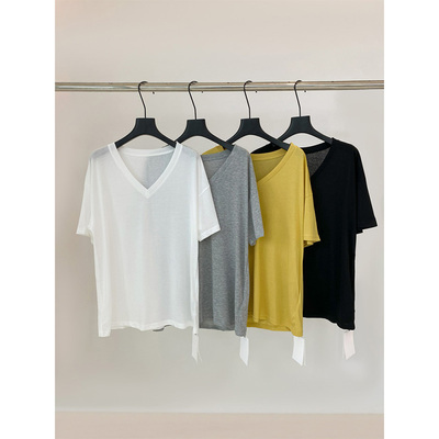 THEIRS韩系短袖v领T恤女夏季