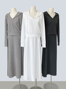 THEIRS 松弛感满满休闲运动卫衣套装女大裙摆连帽两件套新款现货