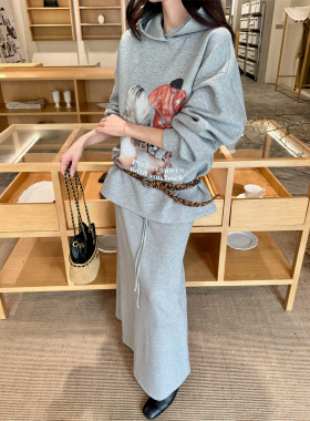 THEIRS 棋局印花美式休闲长袖连帽卫衣oversize松弛感秋冬上衣新