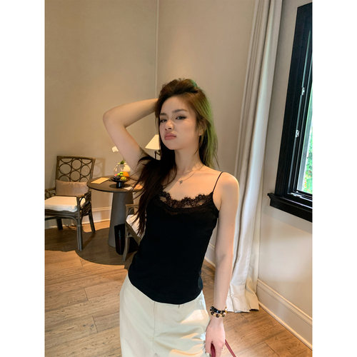 纯欲蕾丝V领修身显瘦吊带背心