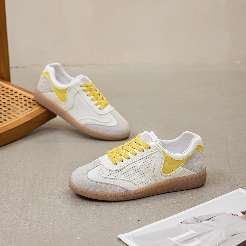 韩版镂空德训阿甘鞋夏季新款网面透气平底运动休息小白鞋女式板鞋