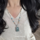 方糖家 女款 原创设计天然蓝水翡翠山水牌新中式 珍珠项链2025新款