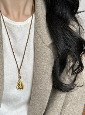 方糖家沙金葫芦编绳项链