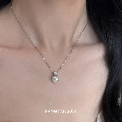 方糖家经典款戴妃珍珠纯银项链