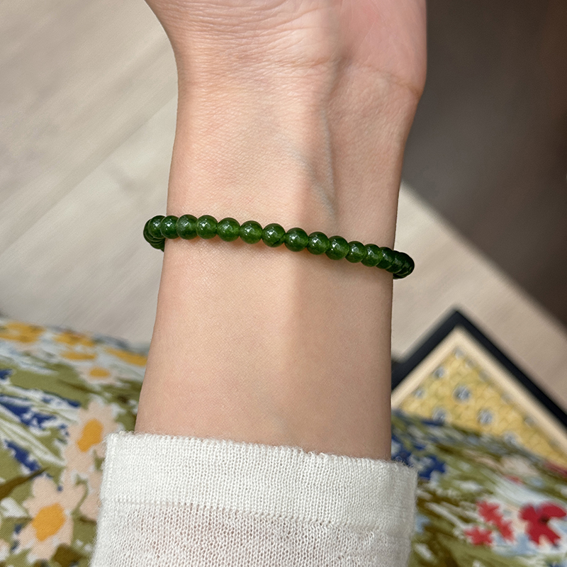 方糖家纯银绿玉石新中式手链