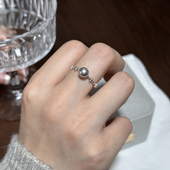 方糖家 轻奢仙女链花边纯银奥地利施家珍珠开口戒指小众简约女生