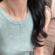 方糖家 银色拉丝水滴抽拉闪珠项链高级感轻奢小众女款 配饰长链