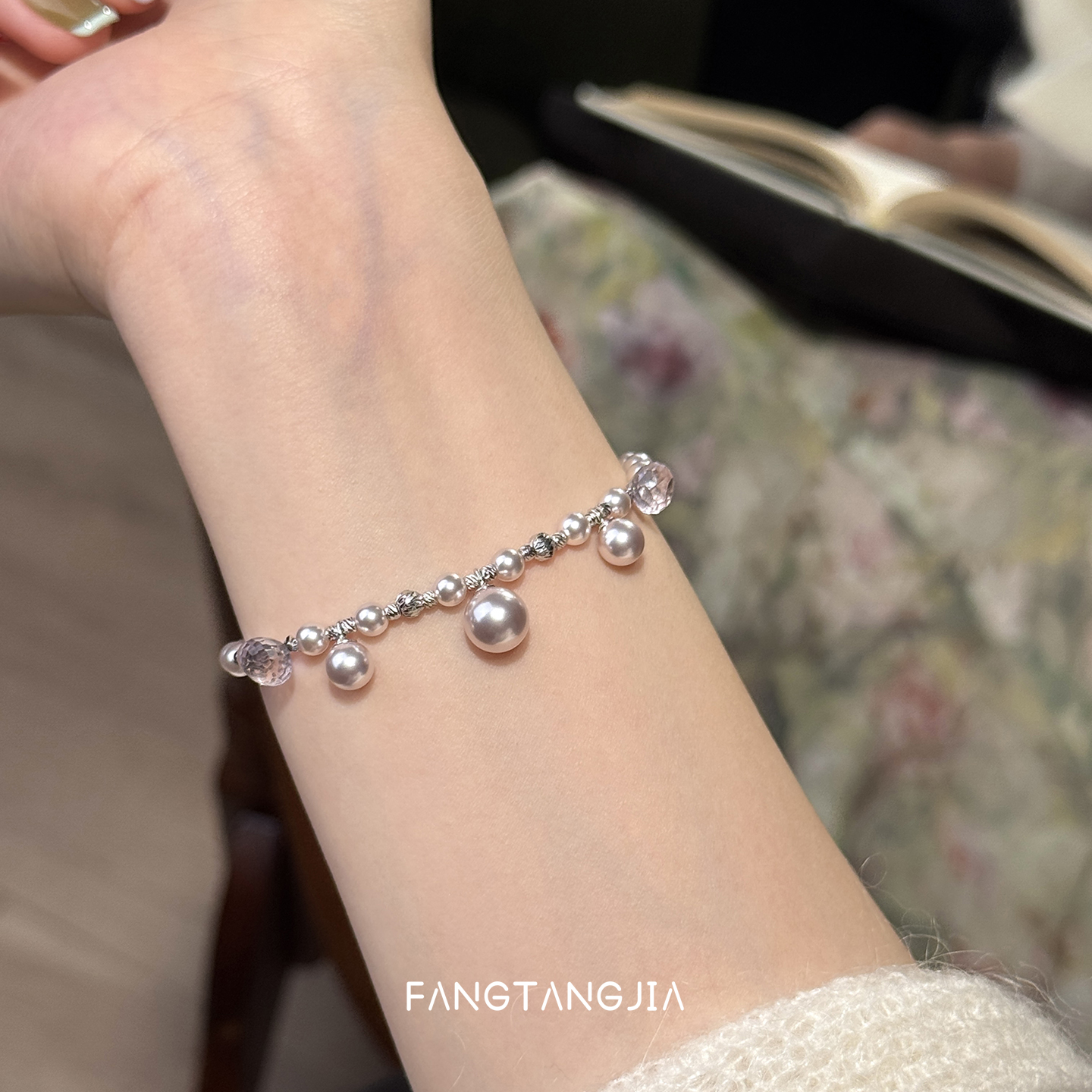 方糖家曼塔玫瑰珍珠紫水晶手链