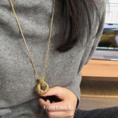 方糖家 秋冬时髦乌斯莫比环金属长款 毛衣项链大气高档轻奢高级感