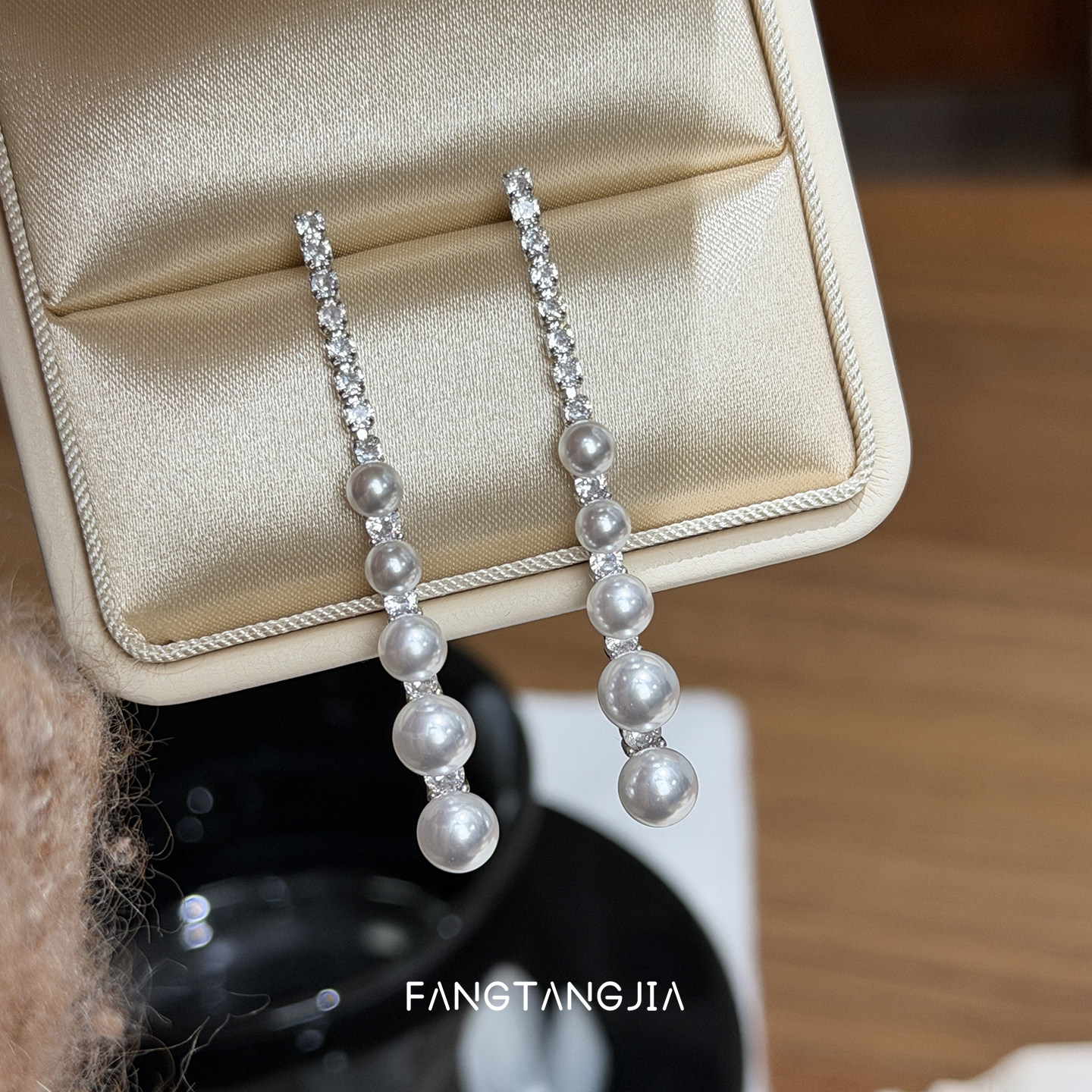 方糖家露思同款澳白色珍珠耳环