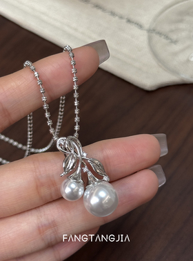 方糖家高级感莹白珍珠樱桃项链