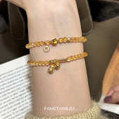 方糖家 招财天然黄水晶碧玺星星纯银手串轻奢小众精致手链女款