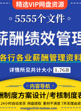薪酬与绩效管理方案考核体系设计制度企业员工kpi薪资激励工具包