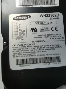 三星WN32162U2.16GBIDE接口硬盘韩国原产--议价商品