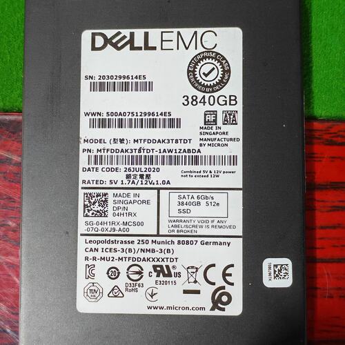 04H1RX 戴尔EMC 3840G企业级SSD固态硬盘，型--议价商品