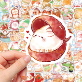 103张食物版 动物贴纸ins风小清新高颜值装 饰手账手机壳水杯贴画