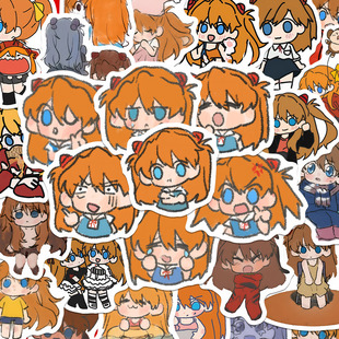 112张Q版明日香贴纸EVA新世界福音战士动漫手机壳iPad贴画防水