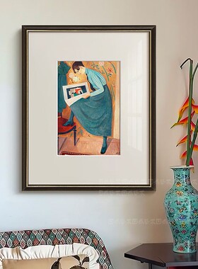挚爱》北欧瑞典小众艺术挂画法式复古客厅餐厅中古风人物装饰画
